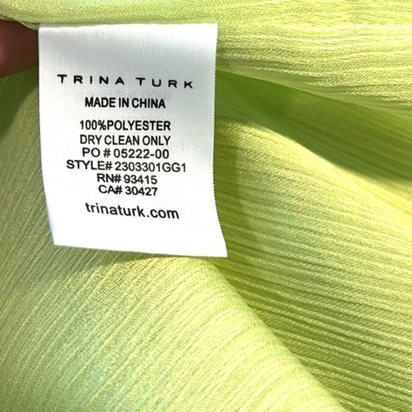 NWT Trina Turk, Women's Floral Hem Cocktail Dress in Limeade, Unique, Size XS - Picture 12 of 15